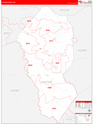 Calhoun County, WV Digital Map Red Line Style