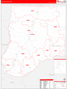 Callaway County, MO Digital Map Red Line Style