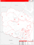 Camden County, GA Digital Map Red Line Style