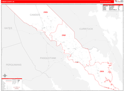 Camden County, NC Digital Map Red Line Style