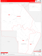 Cameron County, PA Digital Map Red Line Style