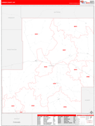 Carbon County, WY Digital Map Red Line Style