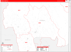 Caribou County, ID Digital Map Red Line Style