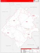 Caroline County, VA Digital Map Red Line Style