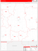 Carroll County, IA Digital Map Red Line Style
