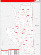 Carroll County, NH Digital Map Red Line Style