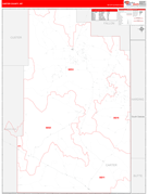 Carter County, MT Digital Map Red Line Style
