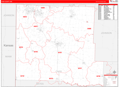 Cass County, MO Digital Map Red Line Style