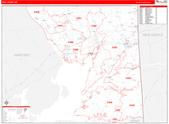 Cecil County, MD Digital Map Red Line Style