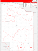 Cedar County, NE Digital Map Red Line Style