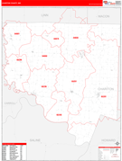 Chariton County, MO Digital Map Red Line Style