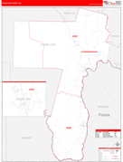 Charlton County, GA Digital Map Red Line Style