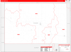 Chase County, NE Digital Map Red Line Style