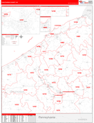 Chautauqua County, NY Digital Map Red Line Style