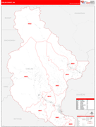Chelan County, WA Digital Map Red Line Style