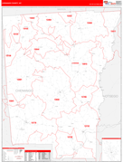 Chenango County, NY Digital Map Red Line Style