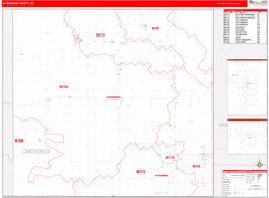 Cherokee County, KS Digital Map Red Line Style