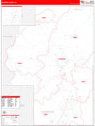 Cherokee County, OK Digital Map Red Line Style