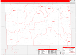 Cherry County, NE Digital Map Red Line Style