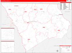 Chesterfield County, SC Digital Map Red Line Style