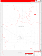 Childress County, TX Digital Map Red Line Style