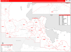 Chippewa County, MI Digital Map Red Line Style