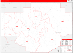 Chouteau County, MT Digital Map Red Line Style