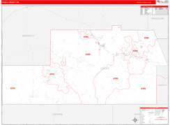 Cibola County, NM Digital Map Red Line Style