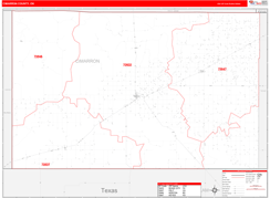 Cimarron County, OK Digital Map Red Line Style