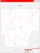 Claiborne Parish (County), LA Digital Map Red Line Style