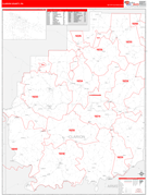 Clarion County, PA Digital Map Red Line Style