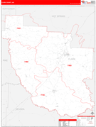 Clark County, AR Digital Map Red Line Style