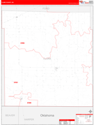 Clark County, KS Digital Map Red Line Style