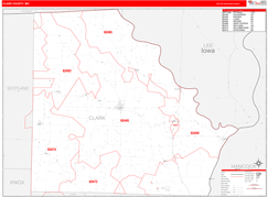 Clark County, MO Digital Map Red Line Style