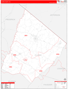 Clarke County, VA Digital Map Red Line Style