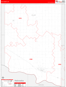 Clay County, SD Digital Map Red Line Style