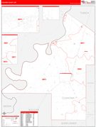 Coahoma County, MS Digital Map Red Line Style