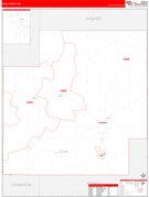 Coal County, OK Digital Map Red Line Style