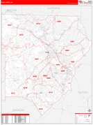 Cobb County, GA Digital Map Red Line Style
