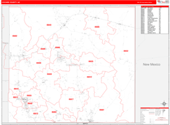Cochise County, AZ Digital Map Red Line Style