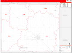 Codington County, SD Digital Map Red Line Style