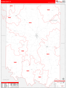 Coleman County, TX Digital Map Red Line Style