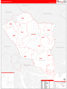 Colleton County, SC Digital Map Red Line Style