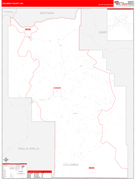 Columbia County, WA Digital Map Red Line Style