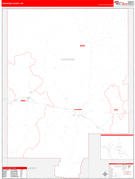Converse County, WY Digital Map Red Line Style