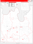 Cooke County, TX Digital Map Red Line Style