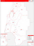 Coos County, OR Digital Map Red Line Style