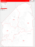 Costilla County, CO Digital Map Red Line Style