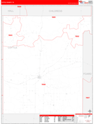 Cottle County, TX Digital Map Red Line Style