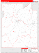 Covington County, AL Digital Map Red Line Style